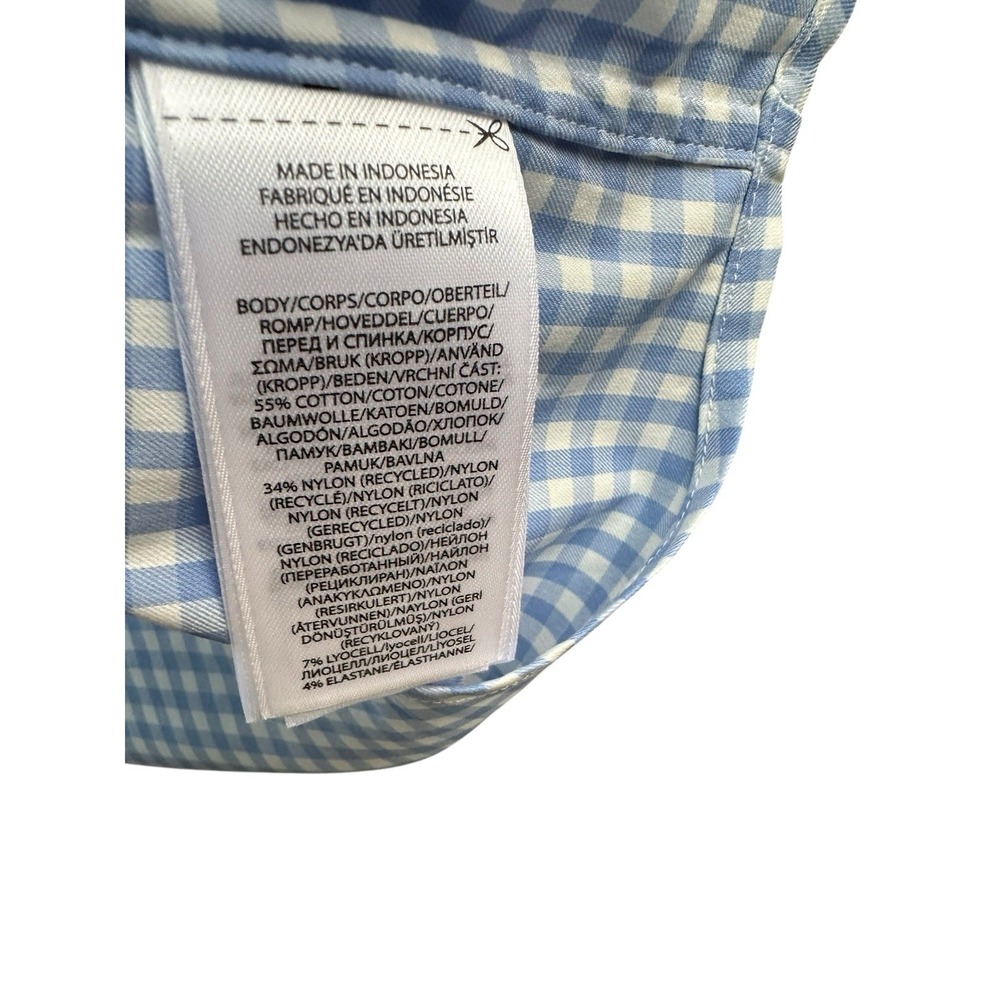 Polo Ralph Lauren Performance Button Up Shirt Gingham Blue Striped Men's Size L - Picture 7 of 8